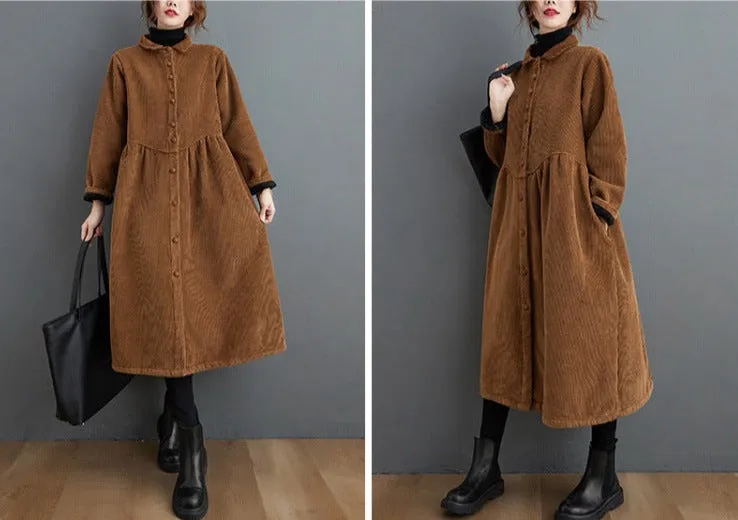 Maxi Corduroy Trench Coat
