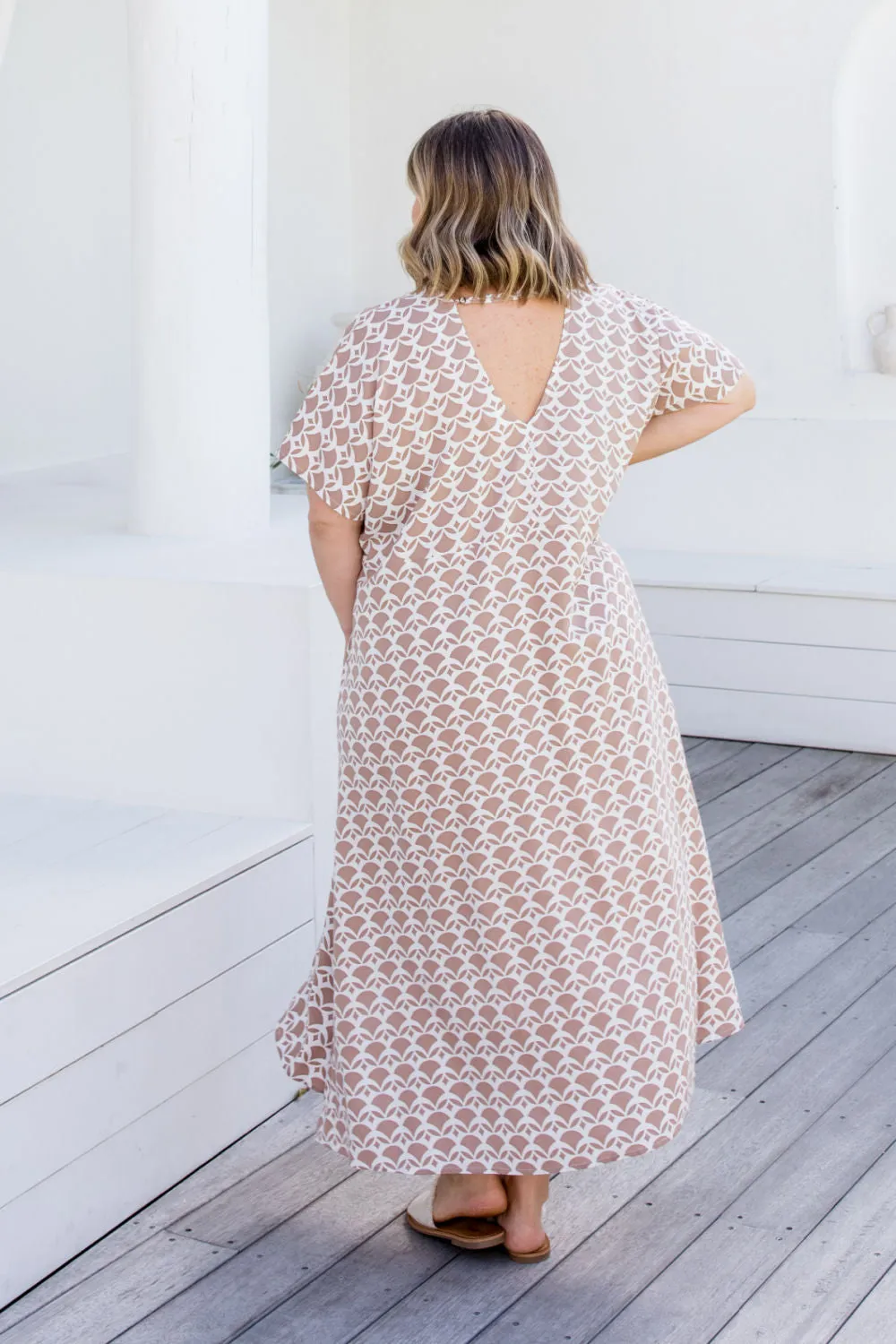 Maxi Dress - Mocha Geo
