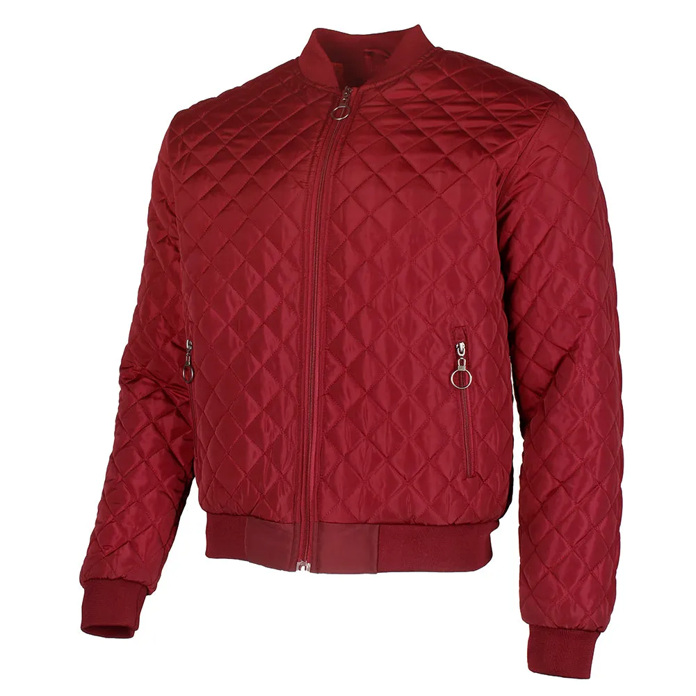 Maximos Men's Jason Zip Up Front Pocket Quilted Bomber Jacket