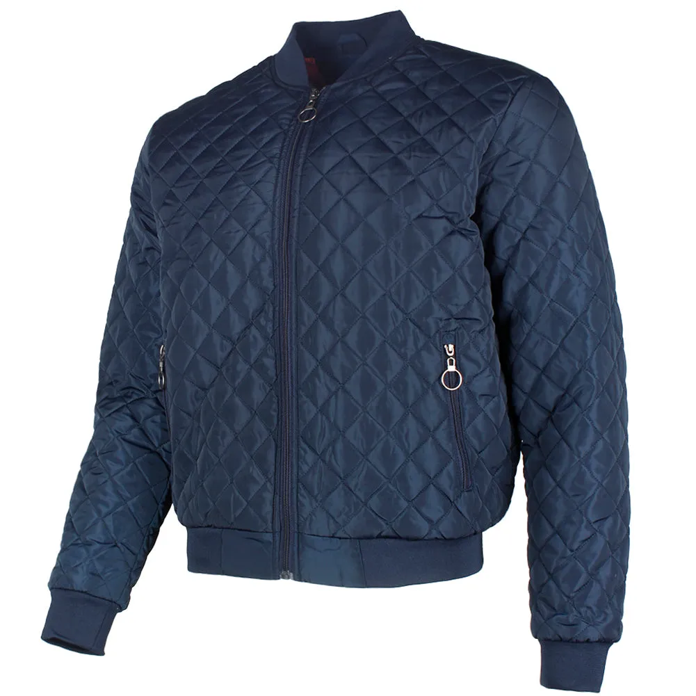 Maximos Men's Jason Zip Up Front Pocket Quilted Bomber Jacket
