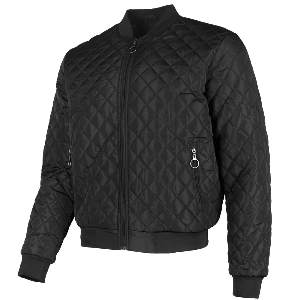 Maximos Men's Jason Zip Up Front Pocket Quilted Bomber Jacket