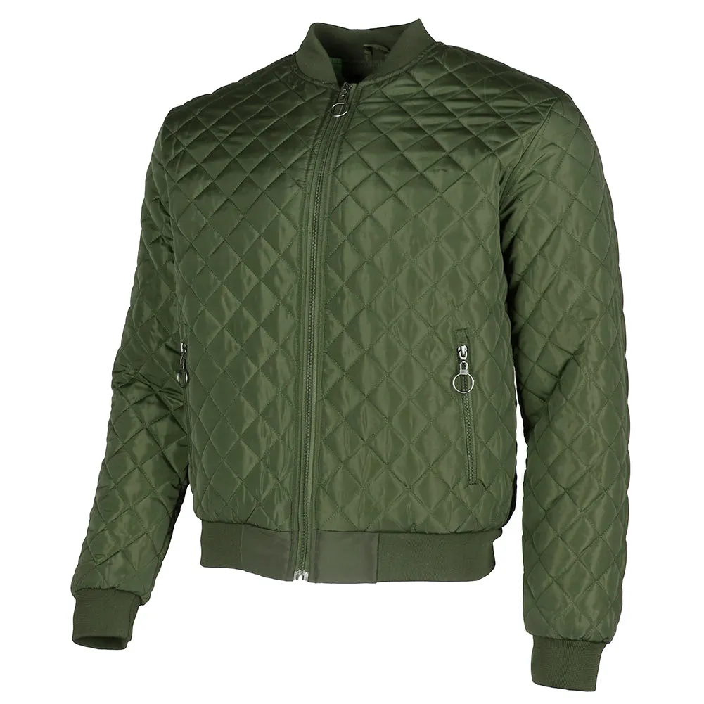 Maximos Men's Jason Zip Up Front Pocket Quilted Bomber Jacket