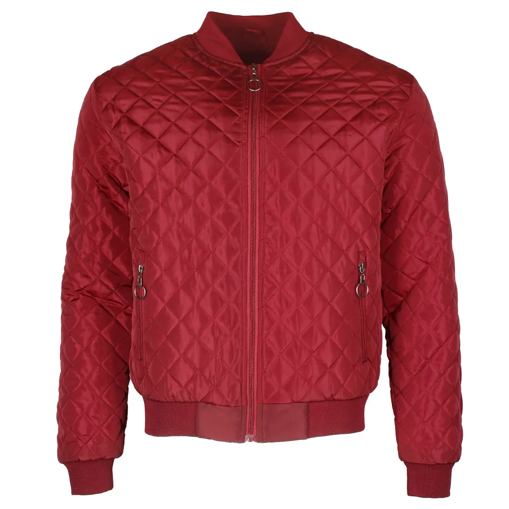 Maximos Men's Jason Zip Up Front Pocket Quilted Bomber Jacket