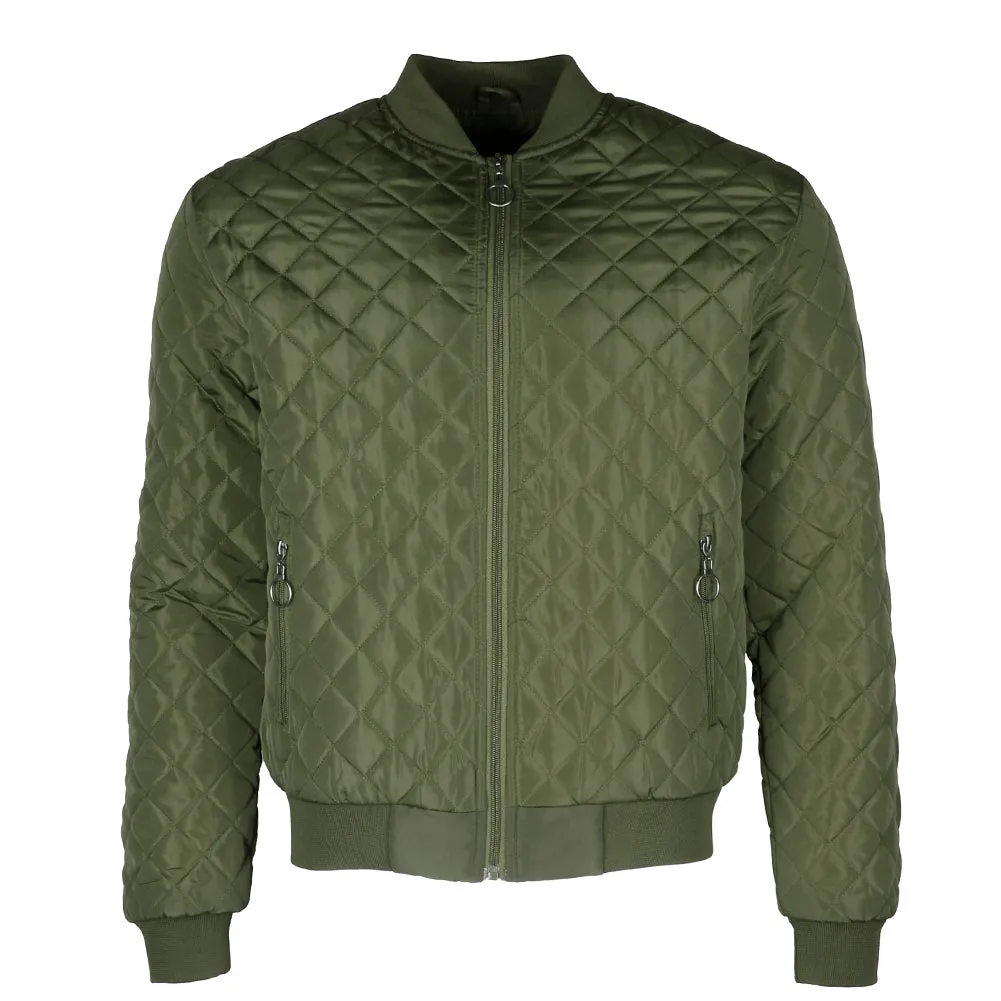 Maximos Men's Jason Zip Up Front Pocket Quilted Bomber Jacket