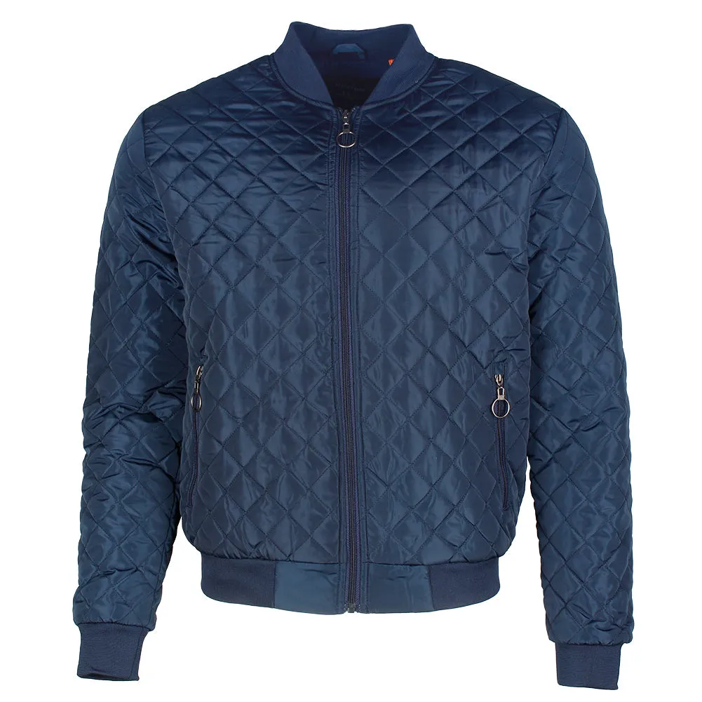 Maximos Men's Jason Zip Up Front Pocket Quilted Bomber Jacket