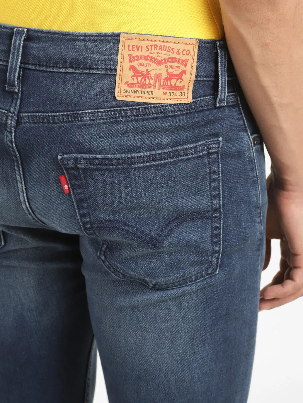 Men's Mid Indigo Skinny Taper Fit Jeans
