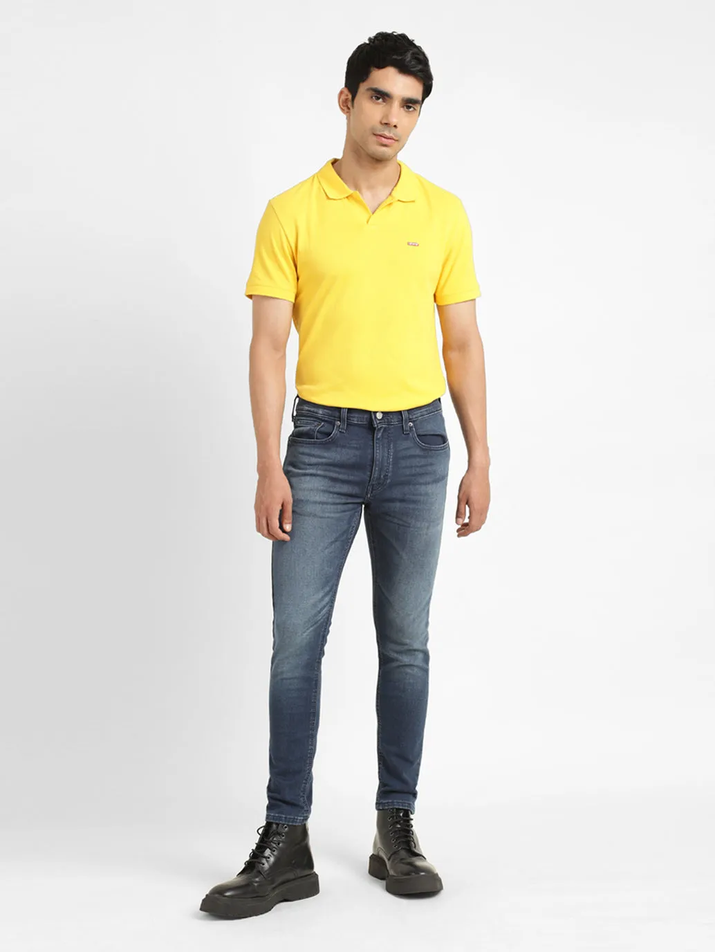 Men's Mid Indigo Skinny Taper Fit Jeans