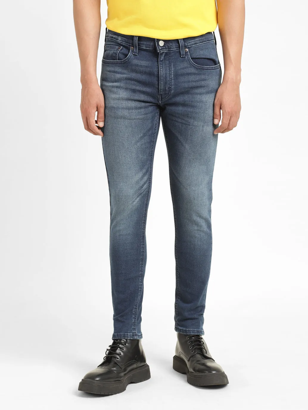 Men's Mid Indigo Skinny Taper Fit Jeans