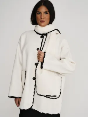 Nella Scarf Shacket - Cream