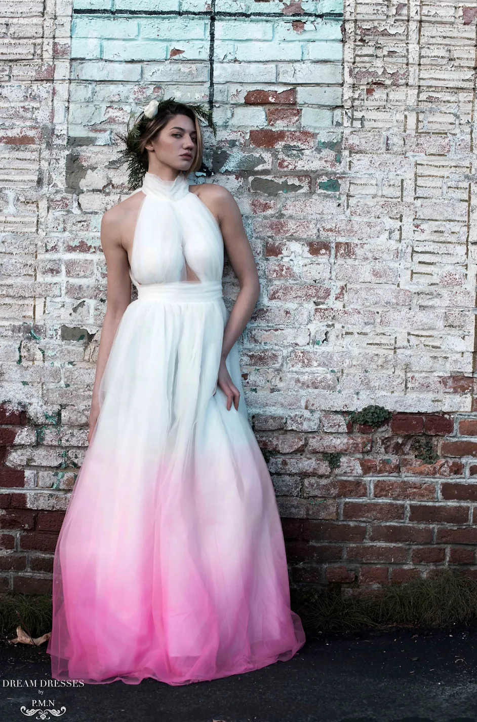 Ombre Pink Tulle Gown (#Perrine)