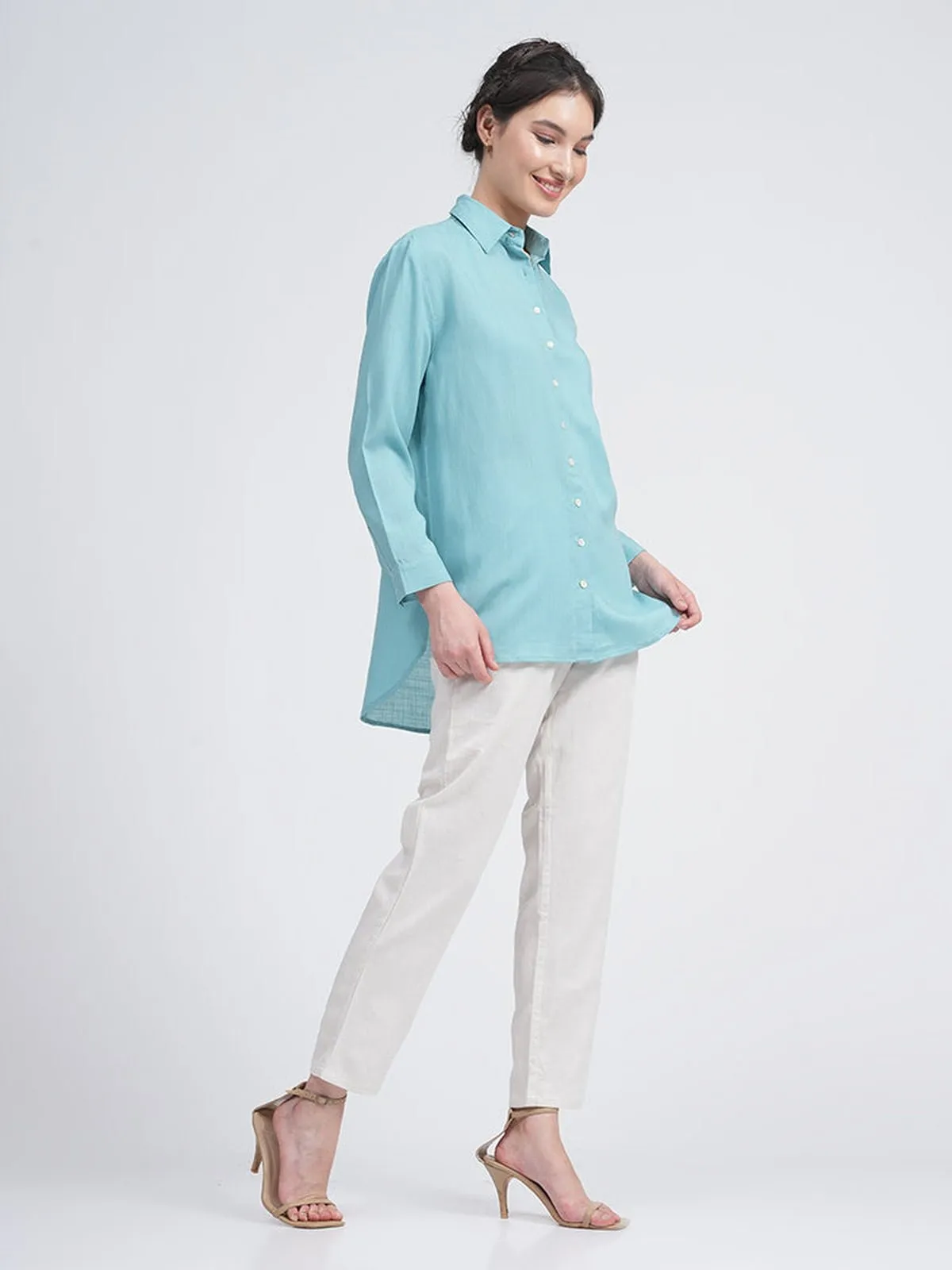 Organic Cotton Solid Jessica Shirt with Trousers Co-ord Set
