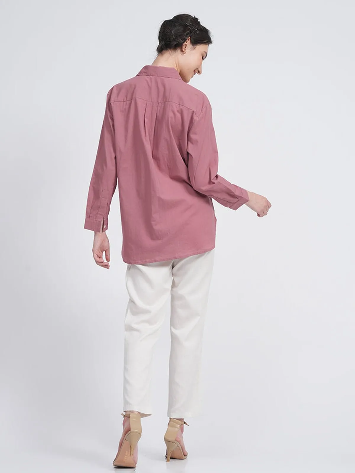 Organic Cotton Solid Jessica Shirt with Trousers Co-ord Set