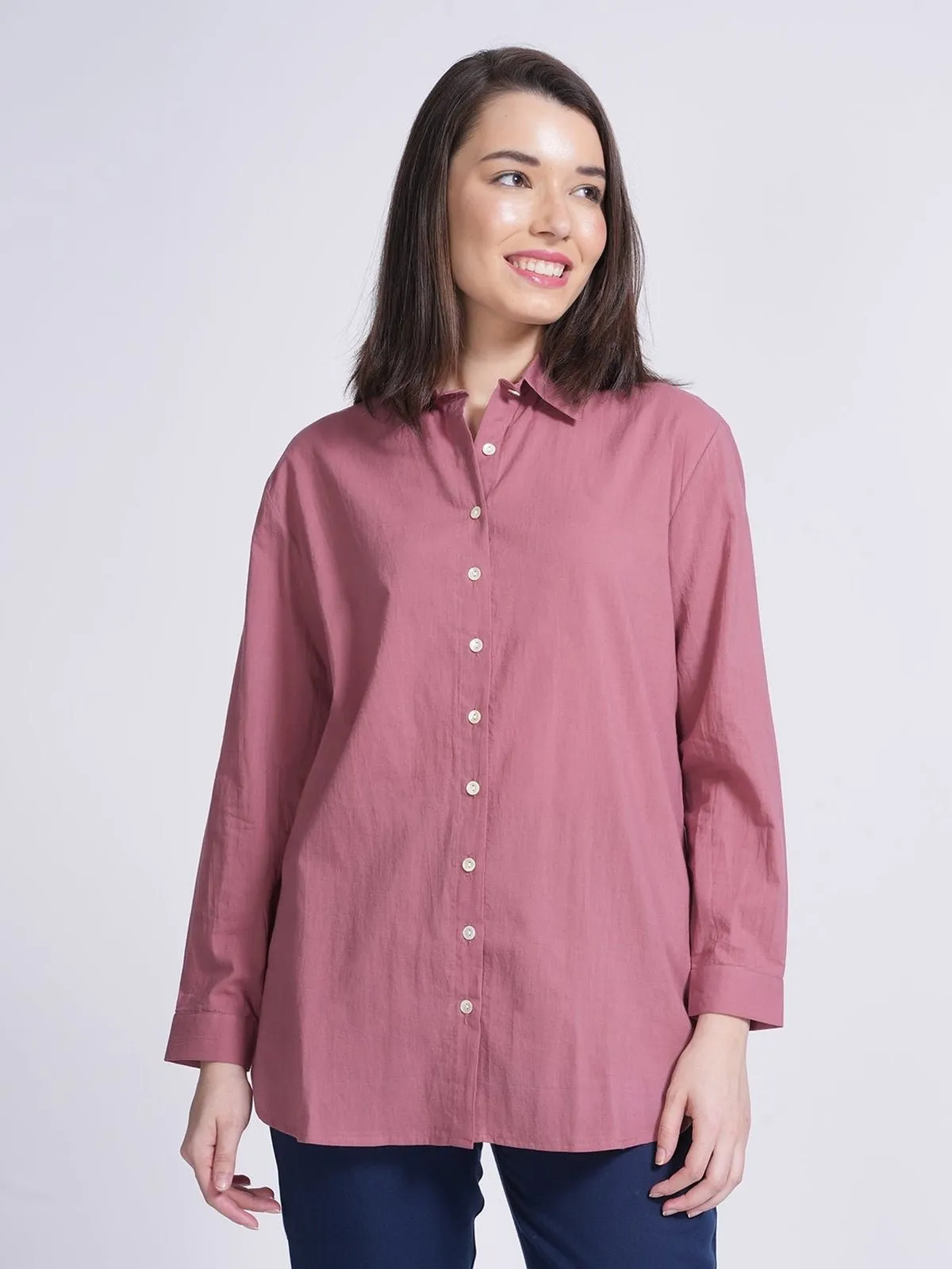Organic Cotton Solid Jessica Shirt with Trousers Co-ord Set