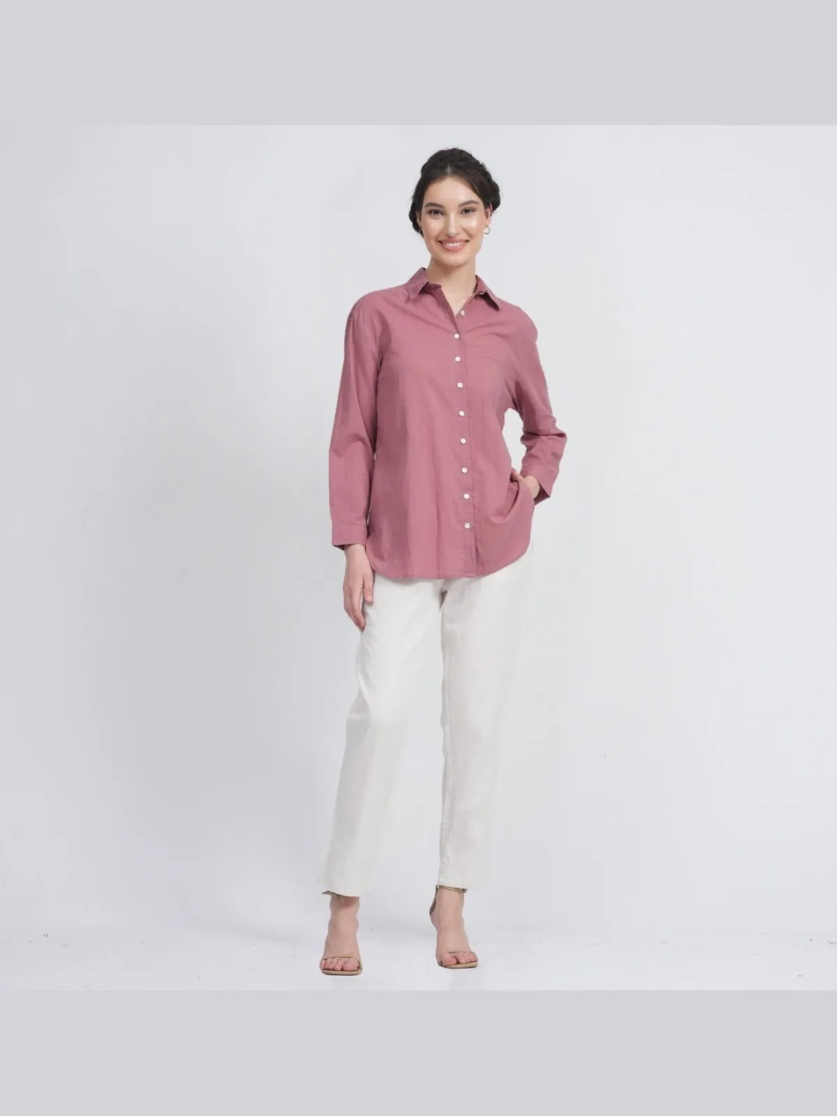 Organic Cotton Solid Jessica Shirt with Trousers Co-ord Set