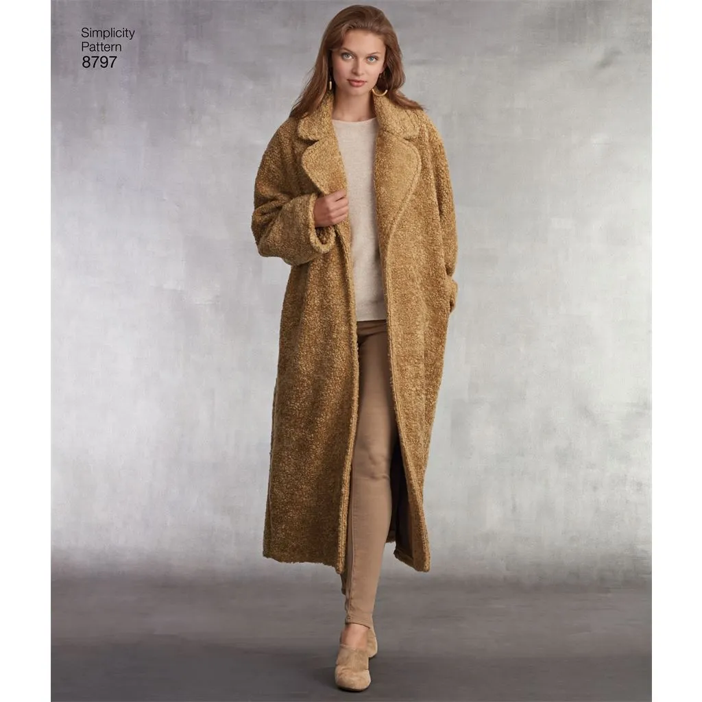 Pattern S8797 Misses Loose Fitting Lined Coat