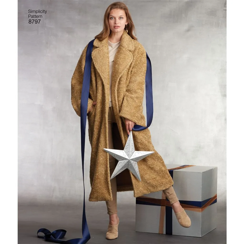 Pattern S8797 Misses Loose Fitting Lined Coat