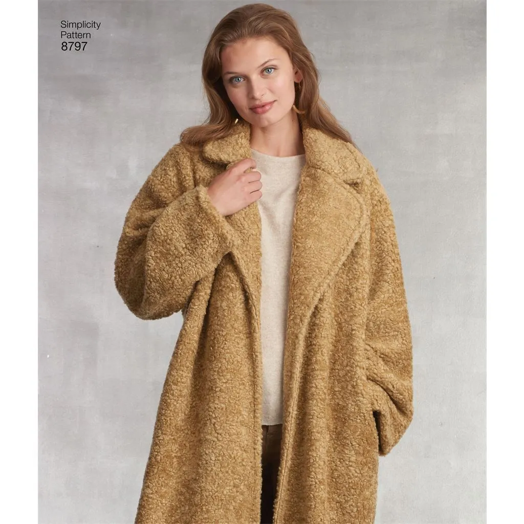 Pattern S8797 Misses Loose Fitting Lined Coat