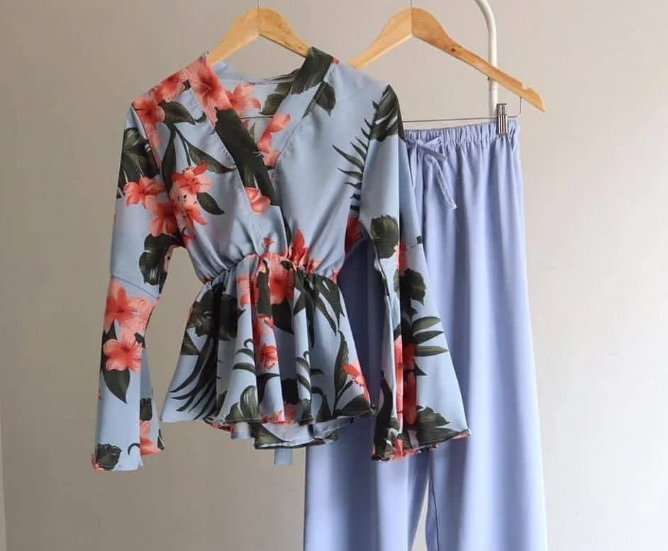 Printed peplum Top - Zahrah