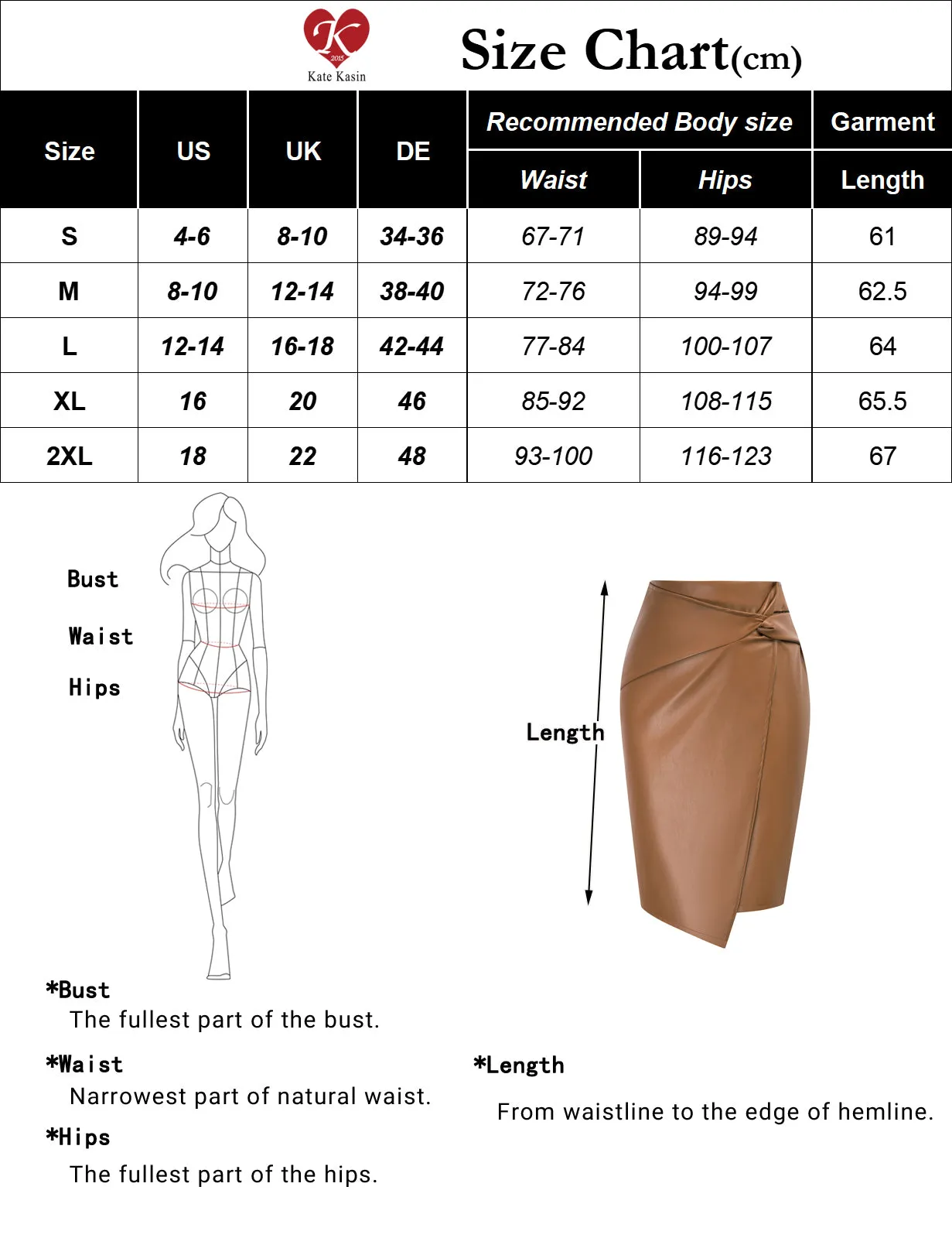 PU Leather Pencil Skirt Knee Length Knot-Front Hips-Wrapped Skirt