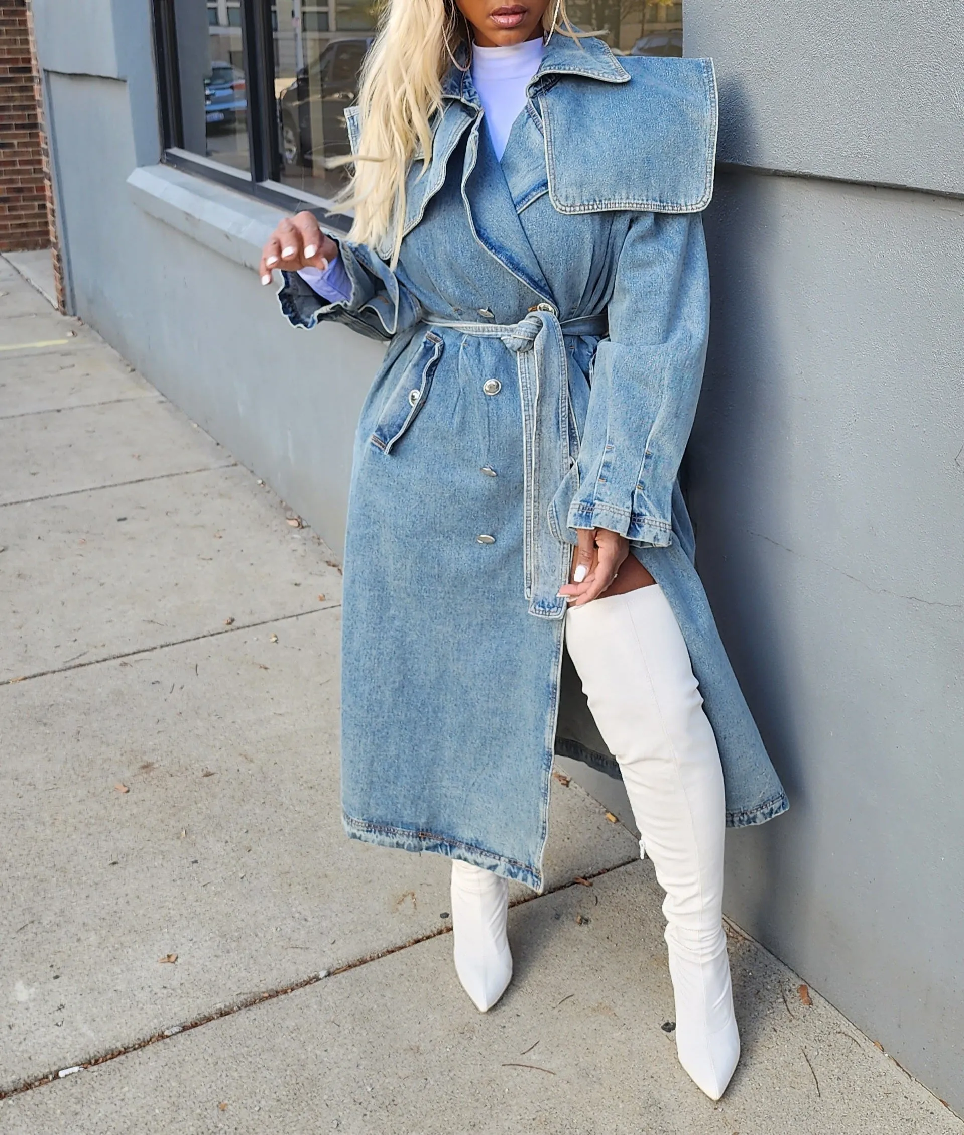 Queen Denim Coat Jacket