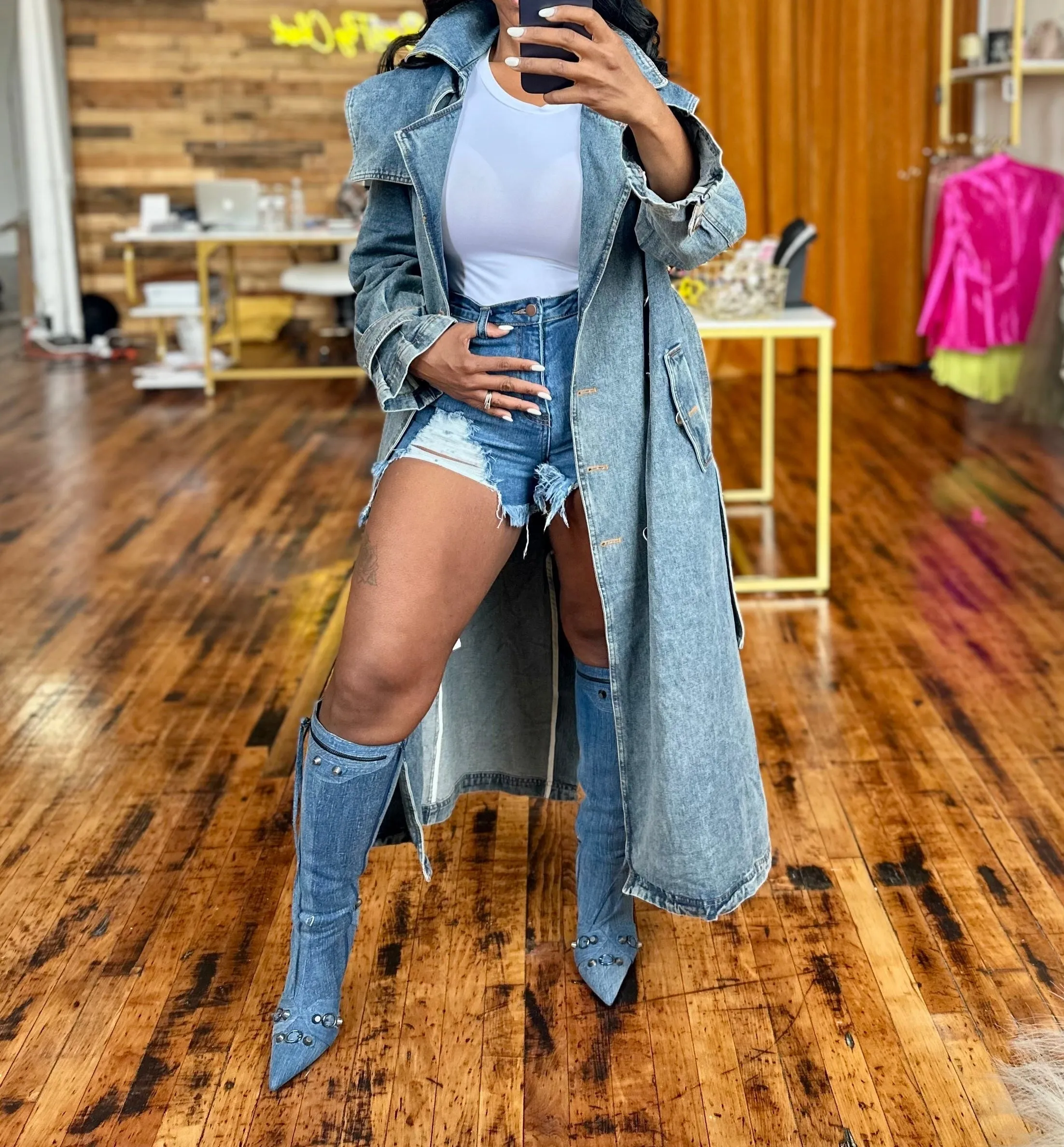 Queen Denim Coat Jacket