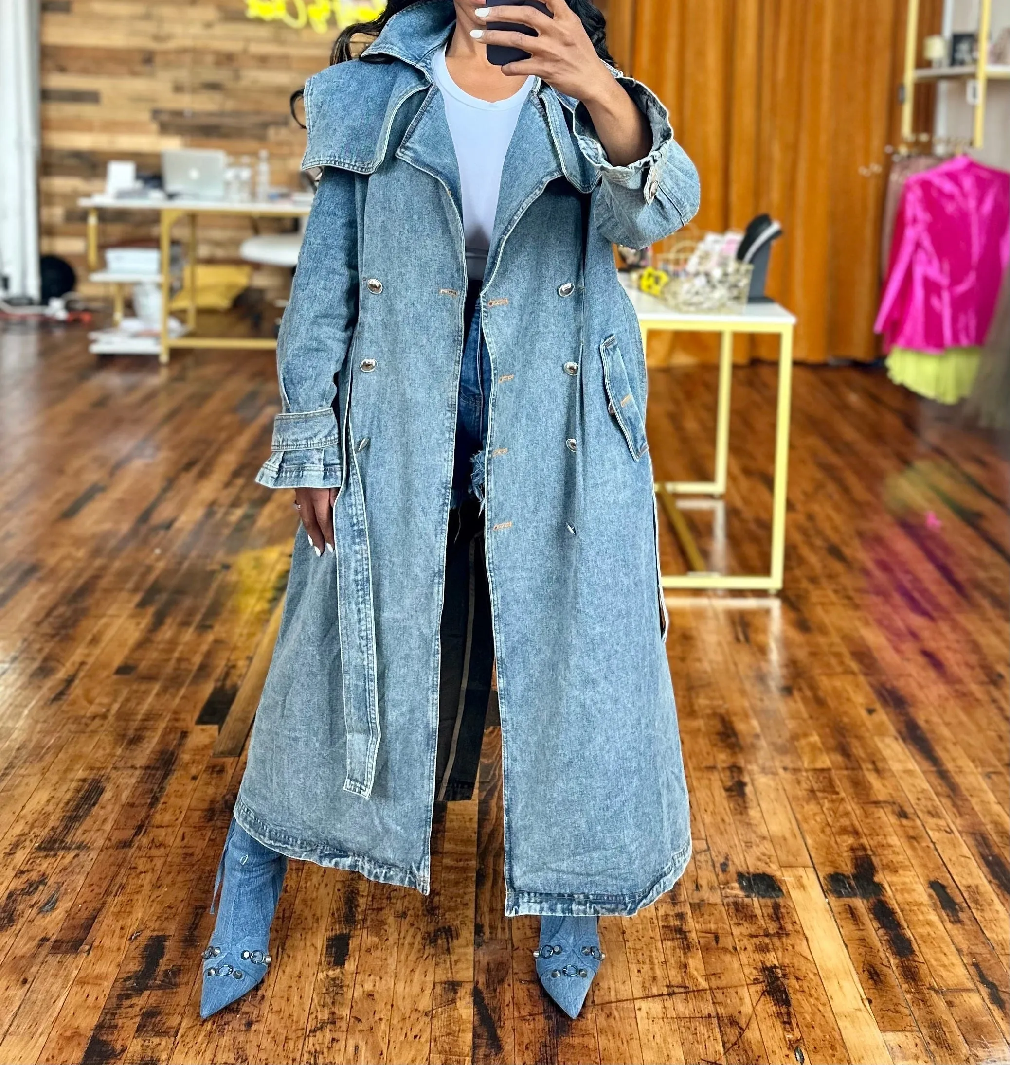 Queen Denim Coat Jacket
