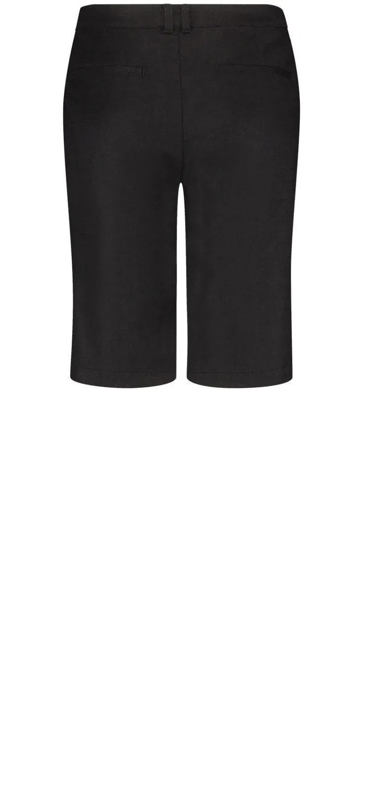 Relaxed Bermuda Short Black Stretch Linen | Black
