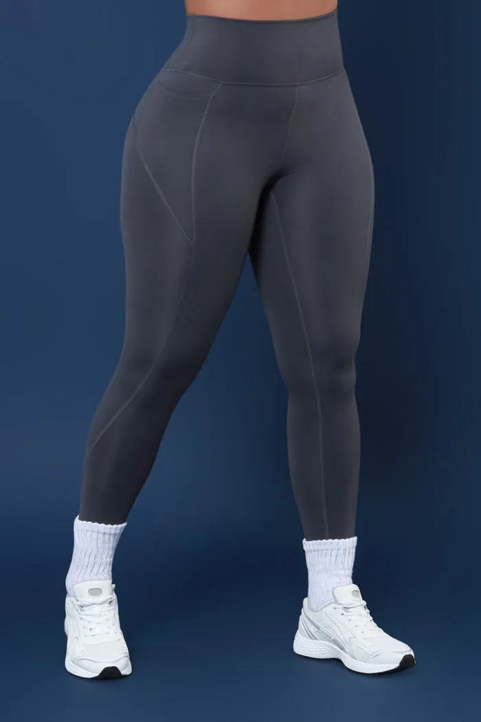 Rescue Me Cropped Hooded Legging Set - Heather Grey/Coal