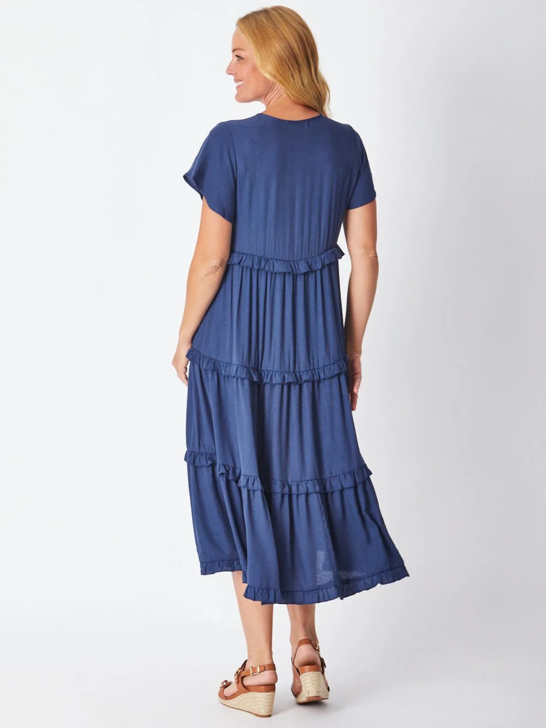 Ruffle Tier Dress - Navy 26527-S