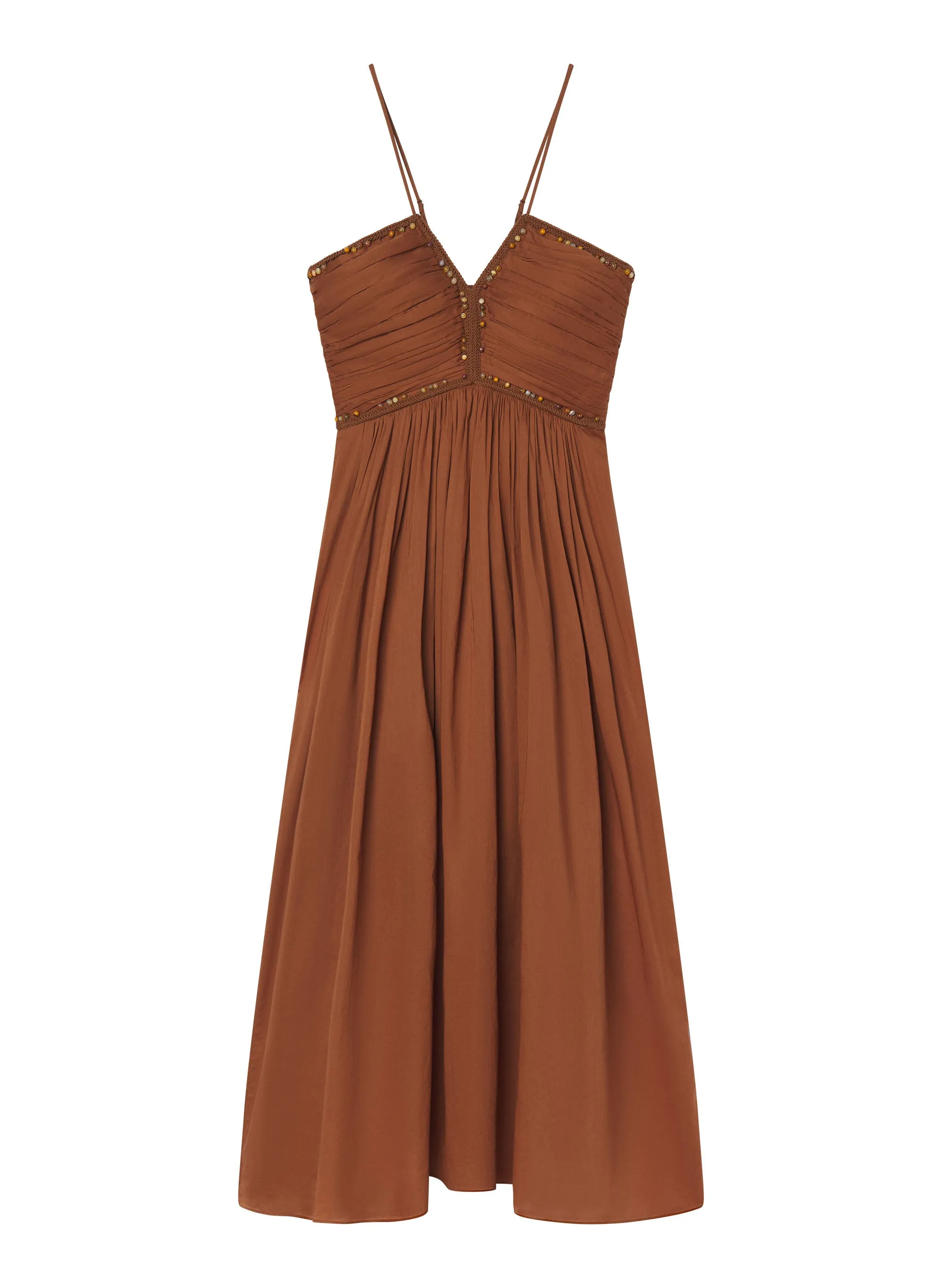 Rumi Embellished Cotton Midi Dress