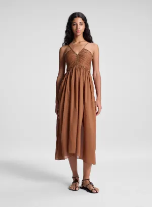 Rumi Embellished Cotton Midi Dress
