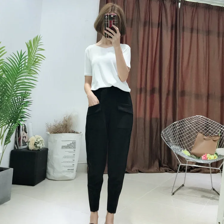 Soft Suede Harem Pants
