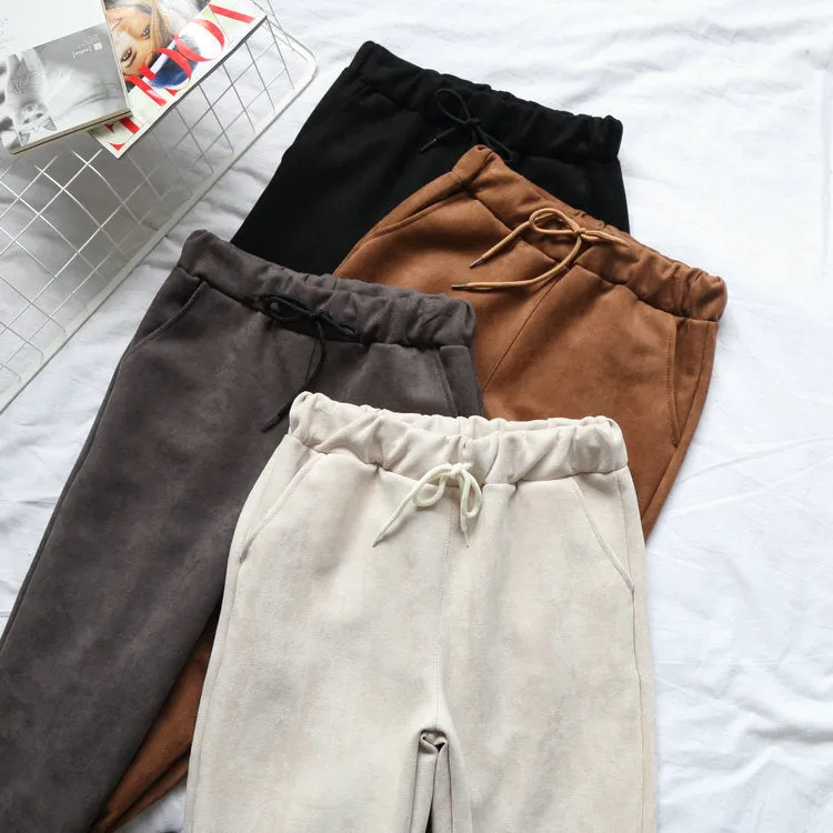 Soft Suede Harem Pants