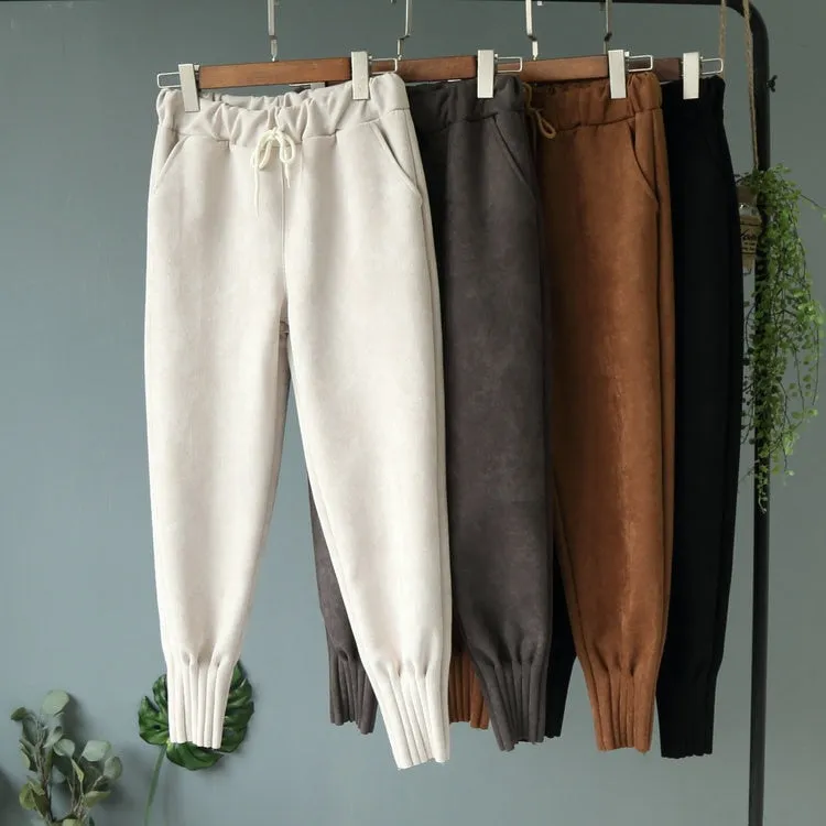 Soft Suede Harem Pants