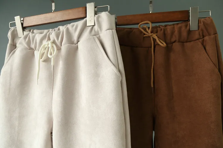 Soft Suede Harem Pants