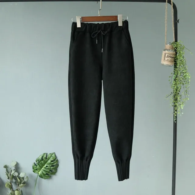 Soft Suede Harem Pants