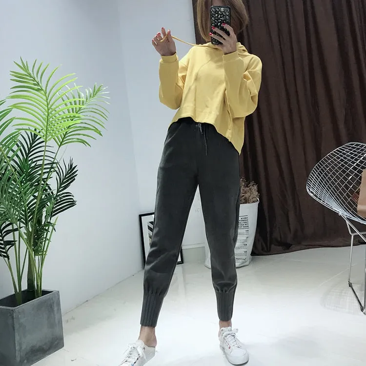 Soft Suede Harem Pants