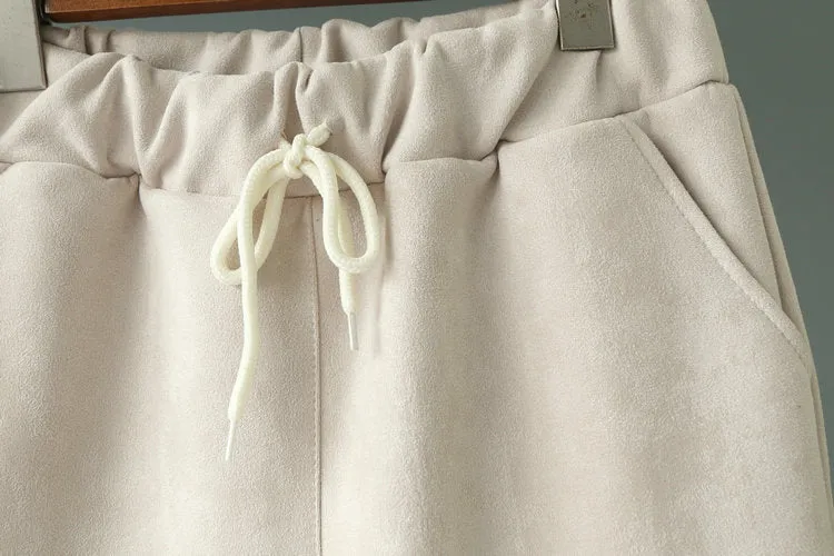 Soft Suede Harem Pants