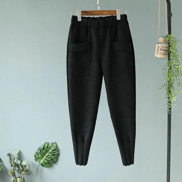 Soft Suede Harem Pants