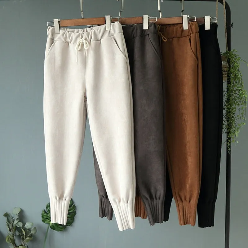 Soft Suede Harem Pants