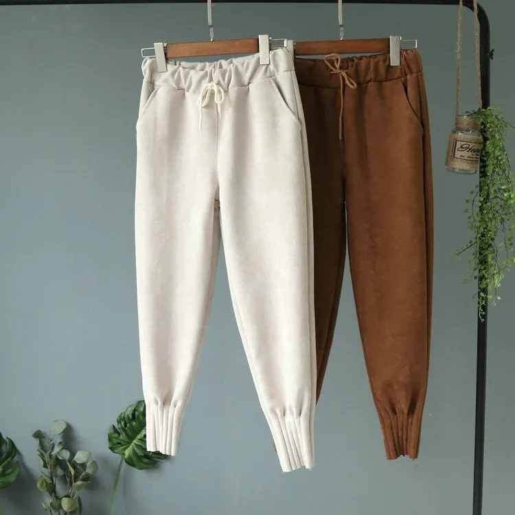 Soft Suede Harem Pants