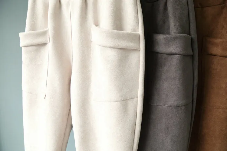 Soft Suede Harem Pants