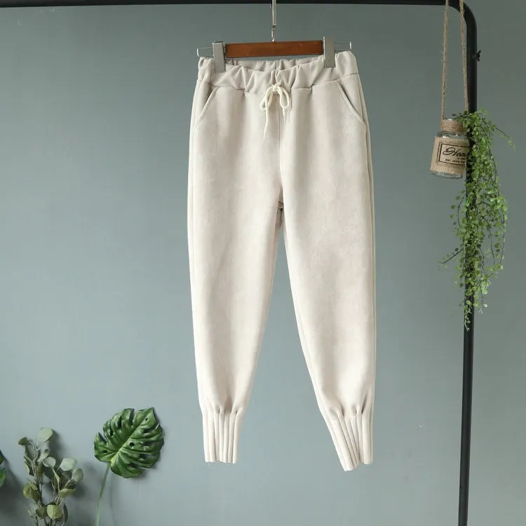Soft Suede Harem Pants