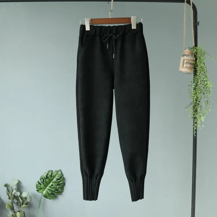 Soft Suede Harem Pants