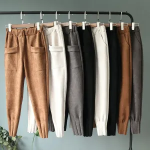 Soft Suede Harem Pants