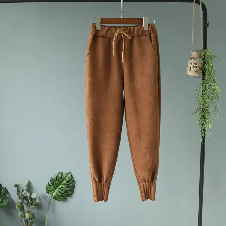 Soft Suede Harem Pants