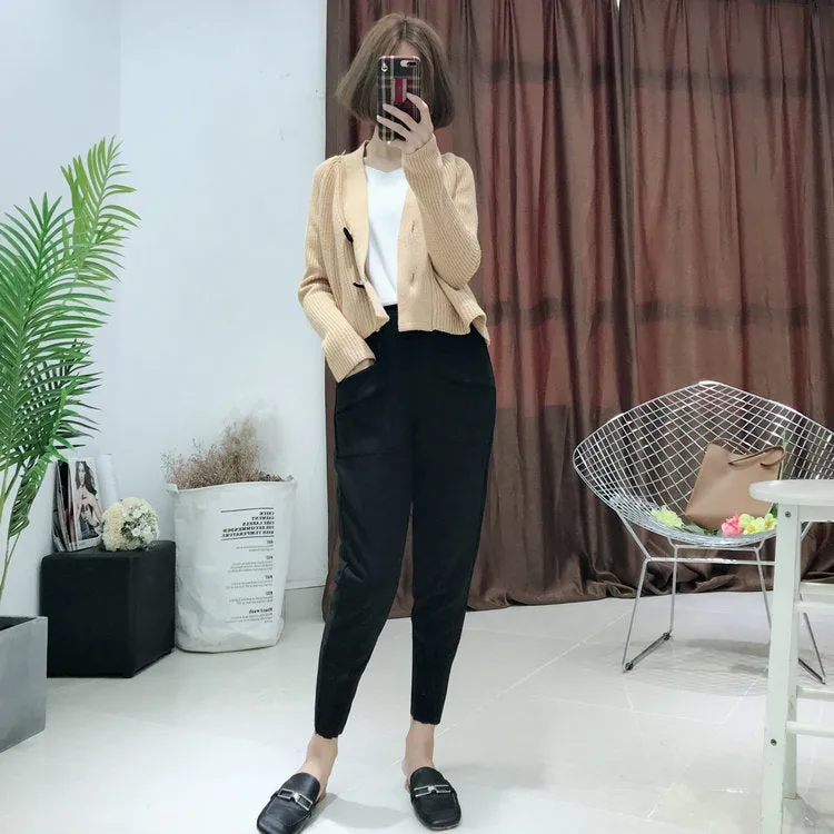 Soft Suede Harem Pants