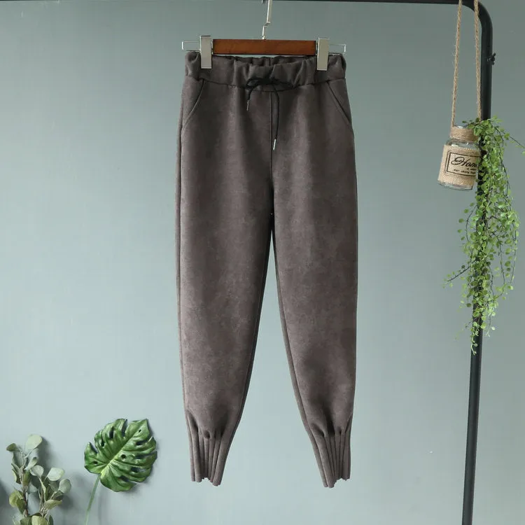Soft Suede Harem Pants