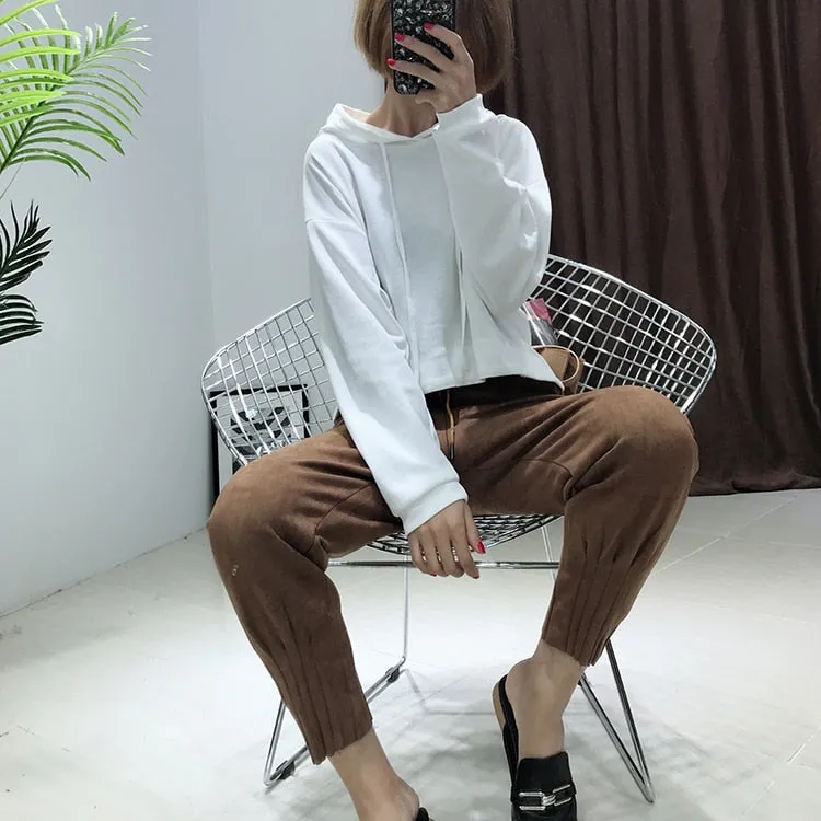 Soft Suede Harem Pants