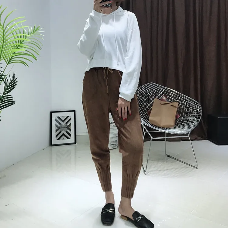 Soft Suede Harem Pants